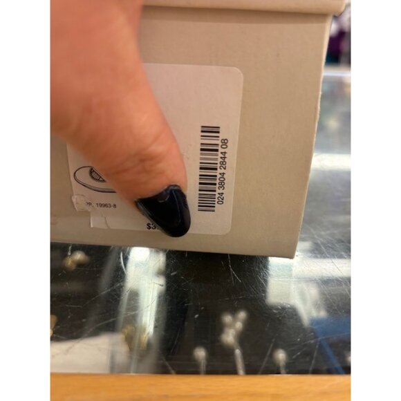 New Cabin Creek Ladies Navy Blue & White Flats With Striped Elastic Cross Straps - Picture 6 of 6